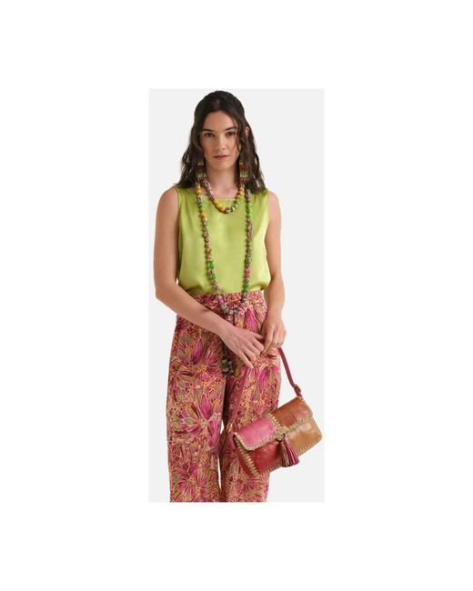 Sleeveless Tops Maliparmi de color Green