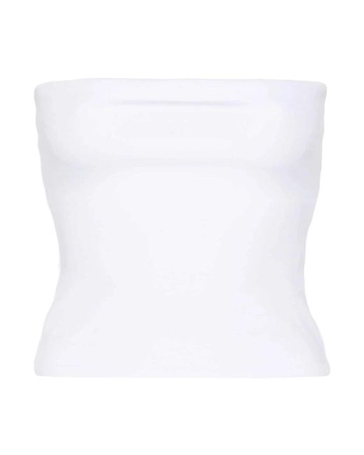 Top tubo blanco sin tirantes corto Wardrobe NYC de color White