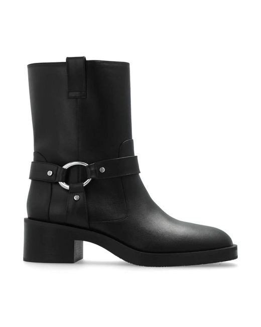 Stuart Weitzman Black Lace-Up Boots