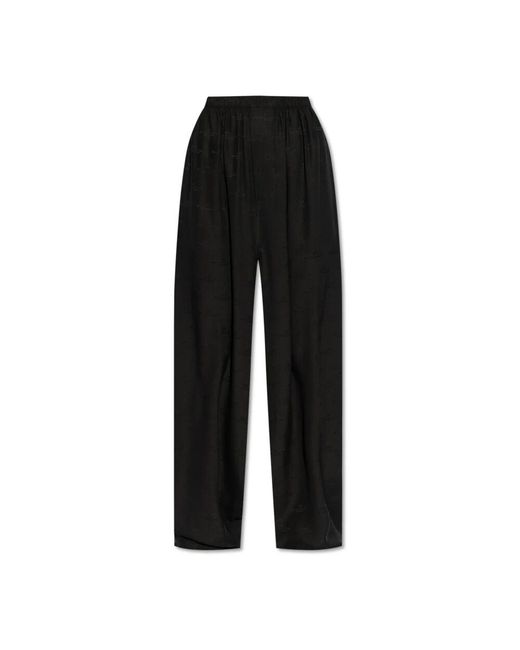 Balenciaga Black Weit geschnittene seidenhose