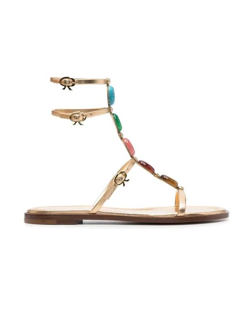 Gianvito Rossi Metallic Flat Sandals