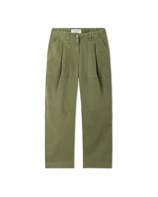 Cambio Green Straight Trousers