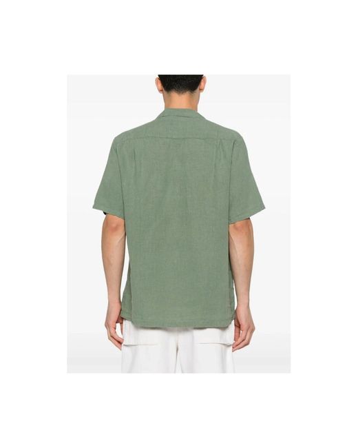 Portuguese Flannel Green Short Sleeve Shirts for men