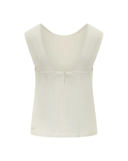Calvin Klein White Sleeveless Tops
