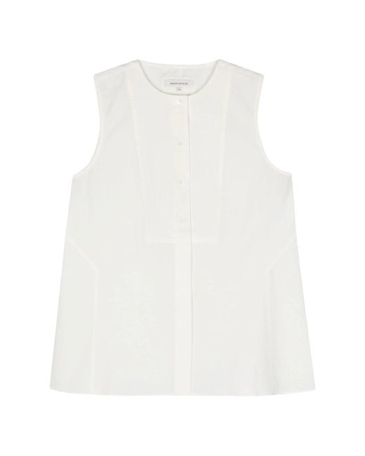 Sleeveless Tops Maison Kitsuné de color White