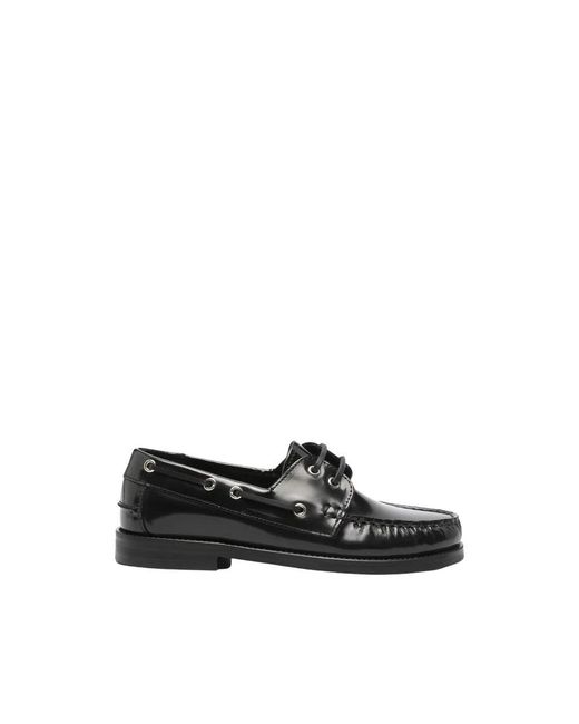 VINNY'S Black Boat Shoes
