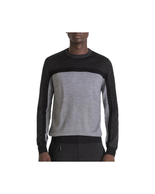 Antony Morato Hoodies & Sweatvesten ,Zwart ,Regular Fit Gebreid Sweatshirt in het Black voor heren