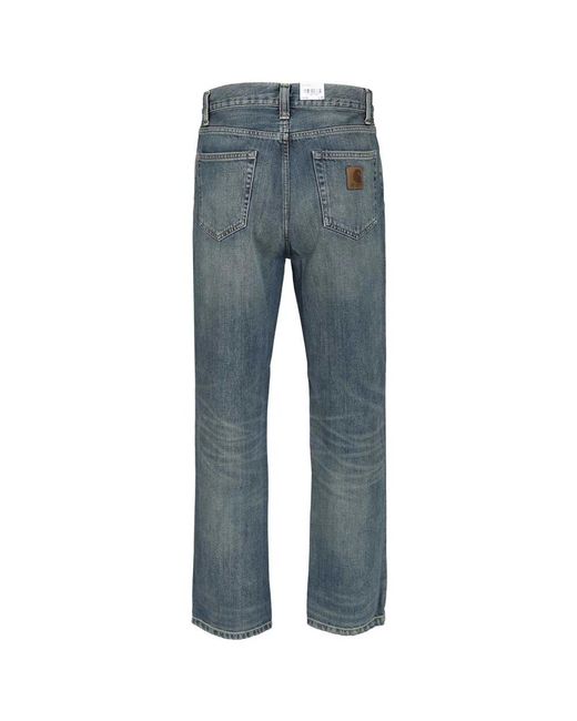 Carhartt Blue Straight Fit Jeans for men