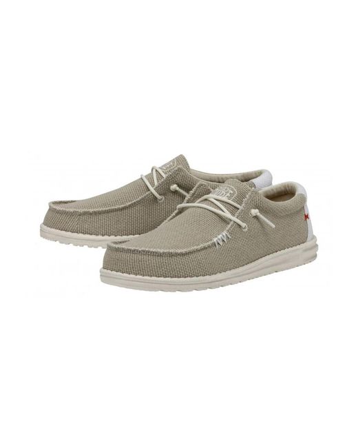 HeyDude Natural Laced Shoes for men