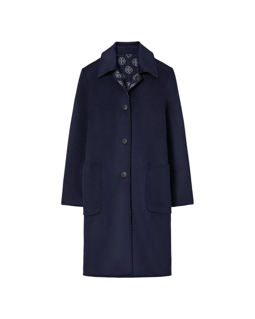 Single-Breasted Coats Tory Burch de color Blue