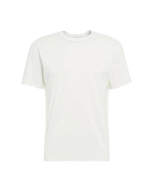 T-shirt girocollo doppio bordo di Mauro Grifoni in White da Uomo