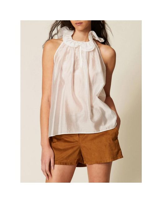 Sleeveless Tops Actitude de color White