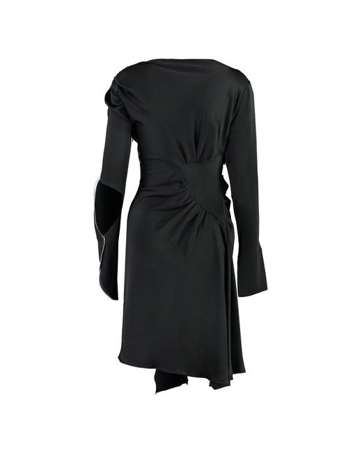 Victoria Beckham Black Asymmetrisches viskosekleid