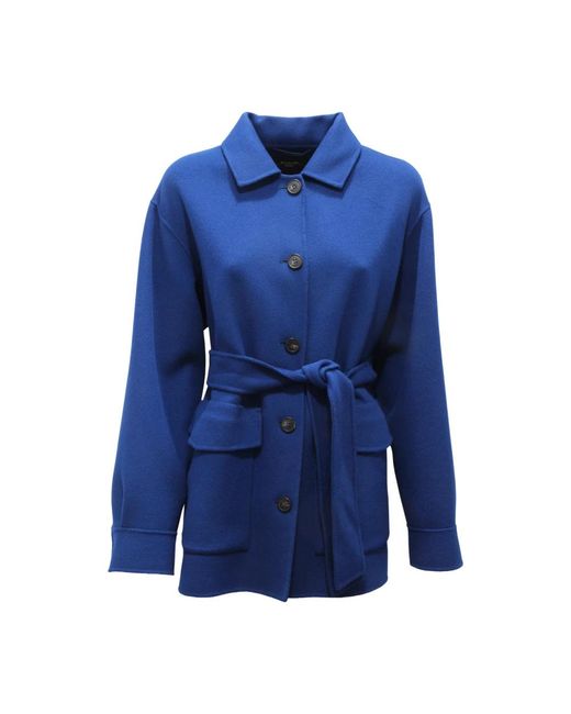 【関税＆送料込み】Max Mara Light Blue Wool Crop Jacket Jackets and blazers Blue and light blue Woman | Max Mara