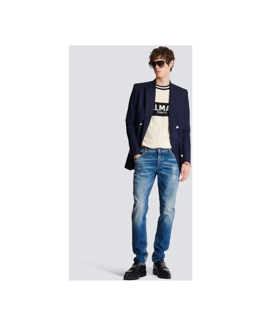 Balmain Blue Slim Fit Jeans for men