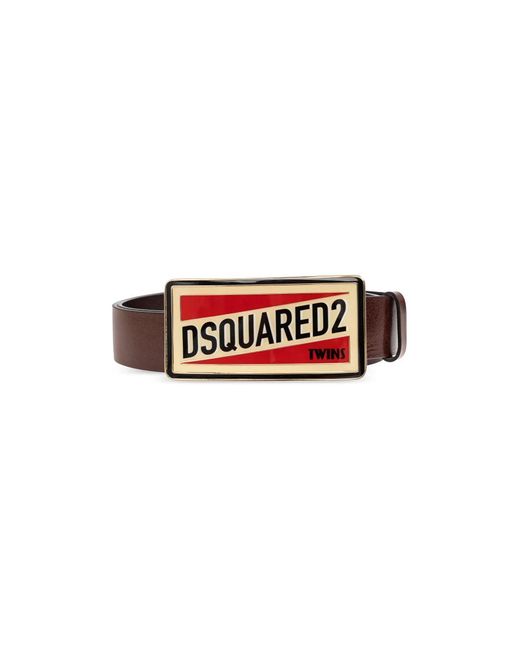 DSquared² Logo Plaque Riem in het Red voor heren