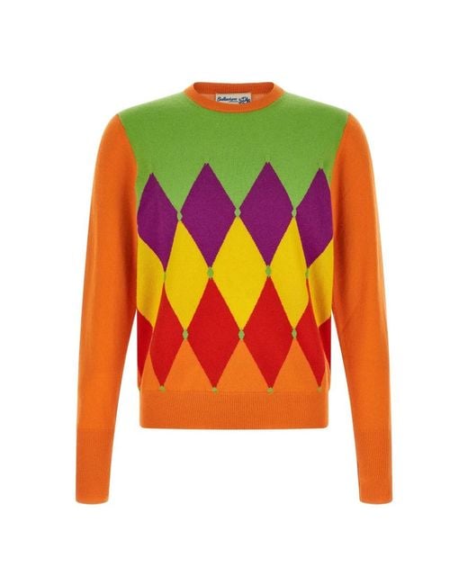 Ballantyne Orange Round-Neck Knitwear for men