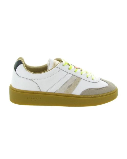 Serafini White Weiße graue schwarze court schuhe