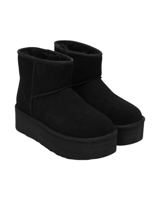 Ugg Black Klassische Ultra Mini Plateau-Stiefel