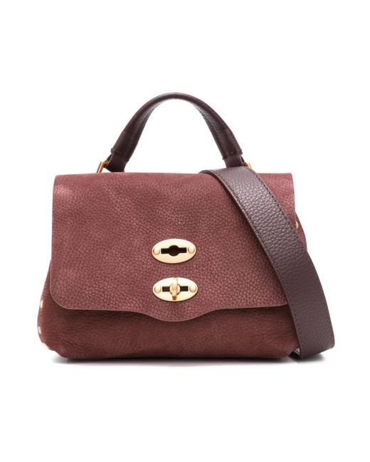 Zanellato Purple Rote Wildleder Handtasche