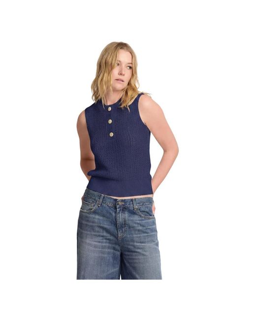 Kocca Chic Gebreid Vest-Top in het Blue