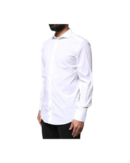 Dolce & Gabbana Weiße Baumwoll-Hemd in White für Herren