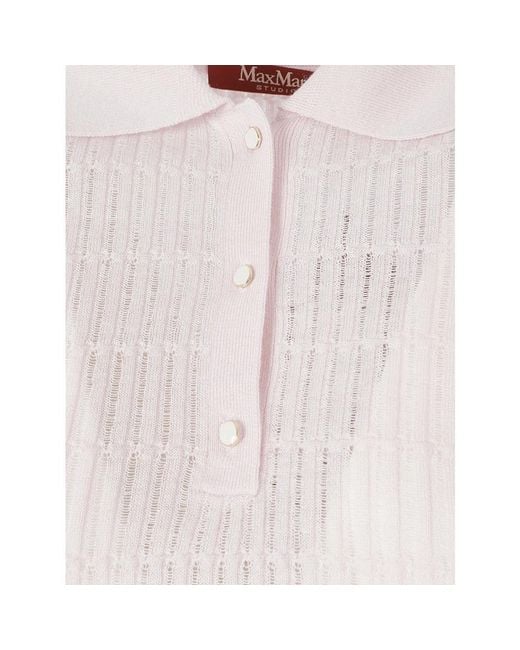 Max Mara White Round-Neck Knitwear