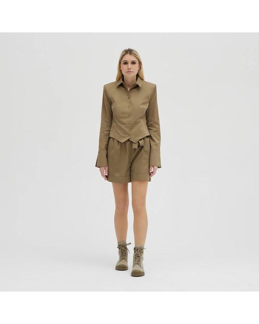 FEDERICA TOSI Green Short Shorts