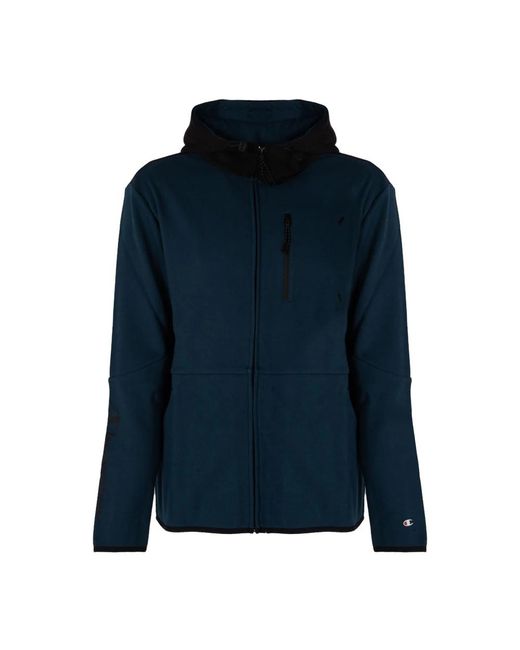 Champion Hoodies & Sweatvesten ,Blauw ,Klassieke Full Zip Hoodie in het Blue voor heren