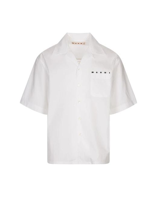 Marni Short Sleeve Shirts in het White voor heren