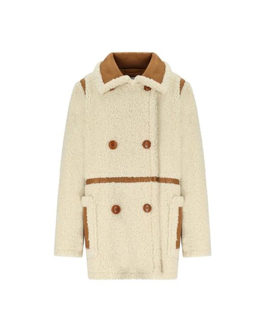 Stand Studio Faux Fur & Shearling Jackets in het Natural