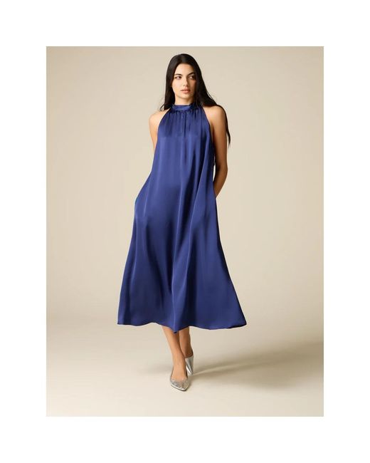 Midi Dresses Oltre de color Blue