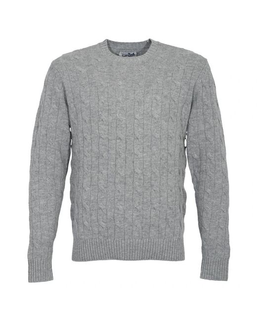 Mc2 Saint Barth Gray Round-Neck Knitwear for men