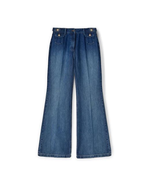 mötivi Jeans ,Blauw ,Katoen Flare Jeans in het Blue