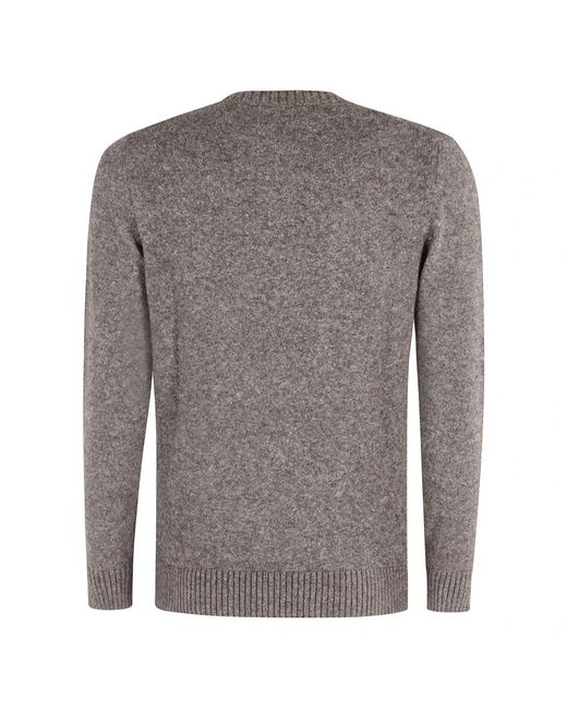Kangra Gray Round-Neck Knitwear for men