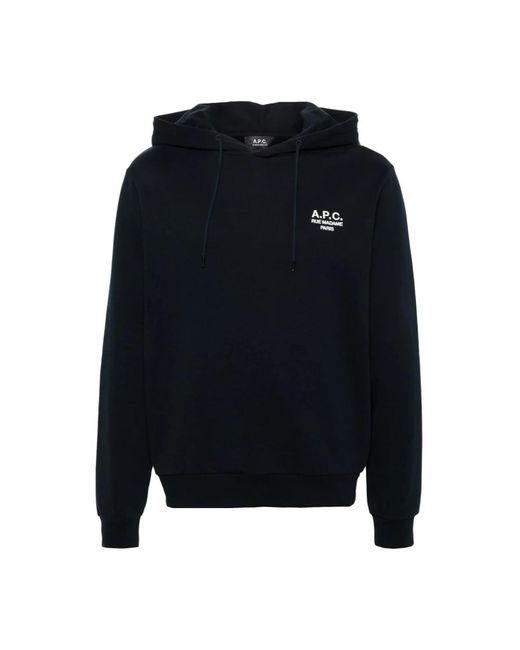A.P.C. Hoodies & Sweatvesten ,Blauw ,Katoen Hoodie Standard Rue Madame Sweatshirt in het Blue voor heren