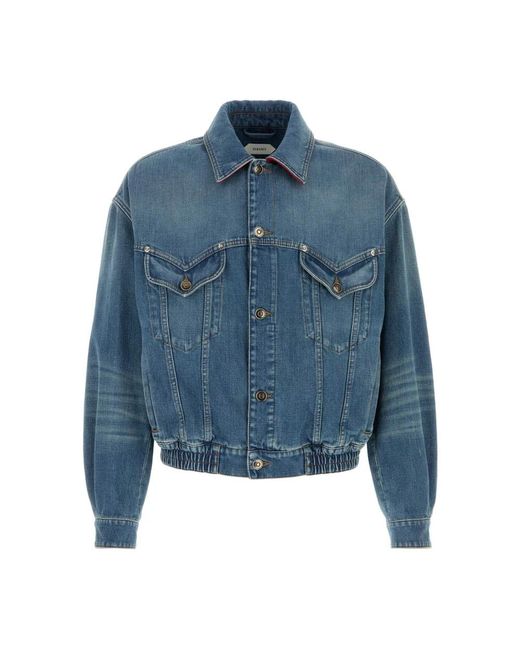 Versace Blue Denim Jackets for men