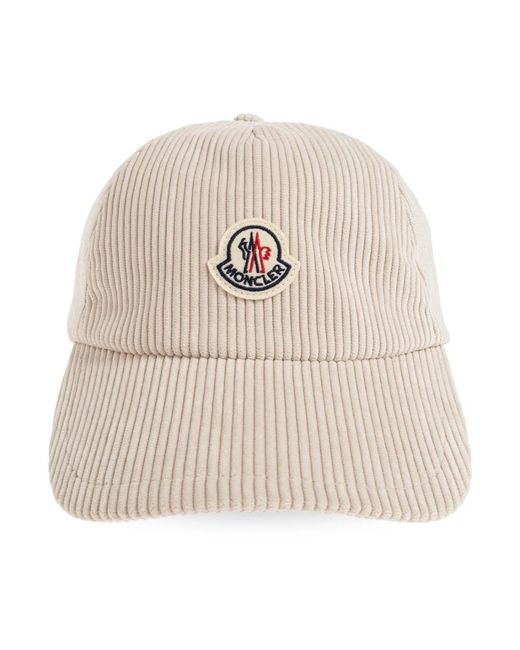Moncler Accessoires ,Katoen Corduroy Baseball Cap in het Natural
