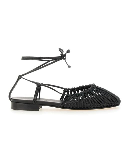 Hereu Black Flat Sandals