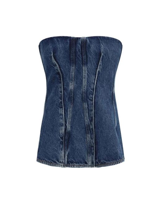 Agolde Blue Cotton Corset