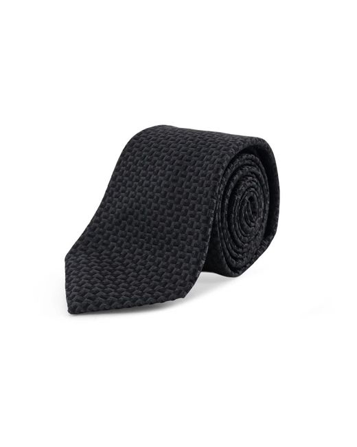 Kiton Seidenkrawatte Mit Mikromuster in Black für Herren