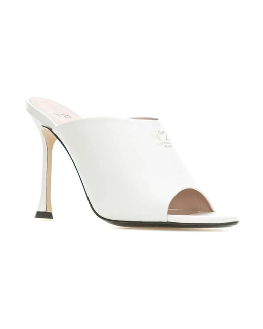 N°21 White Heeled Mules