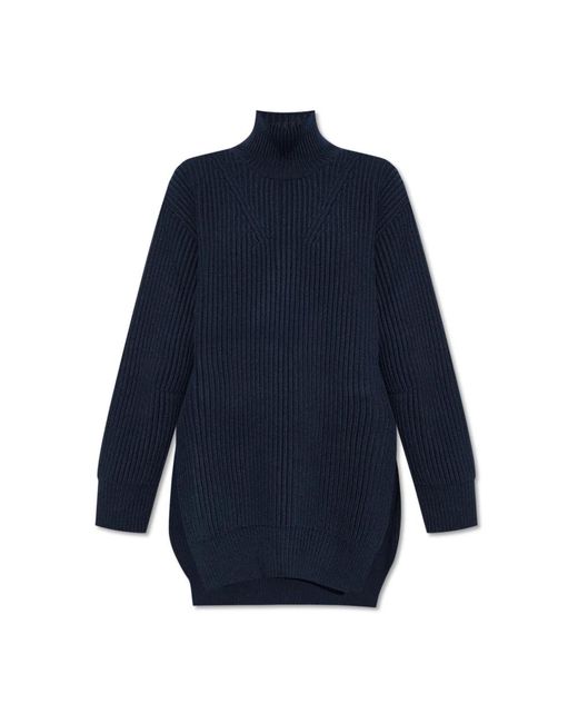 Jil Sander Truien & Vesten ,Blauw ,Wol Wollen Coltrui in het Blue