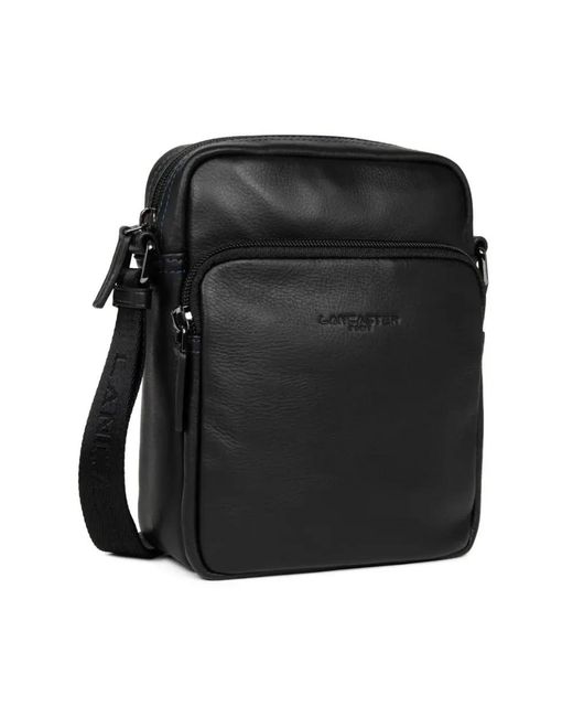 Lancaster Black Cross Body Messenger for men
