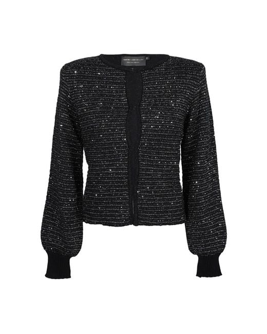 SIMONA CORSELLINI Black Cardigan Con Bottoni