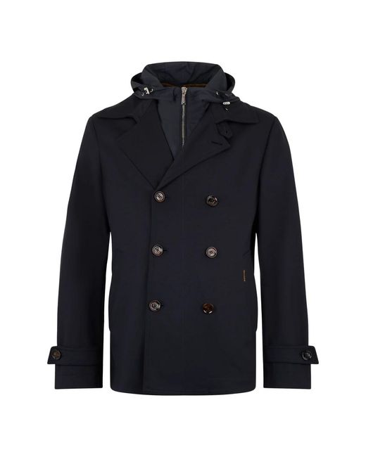 Moorer Blue Double-Breasted Coats for men