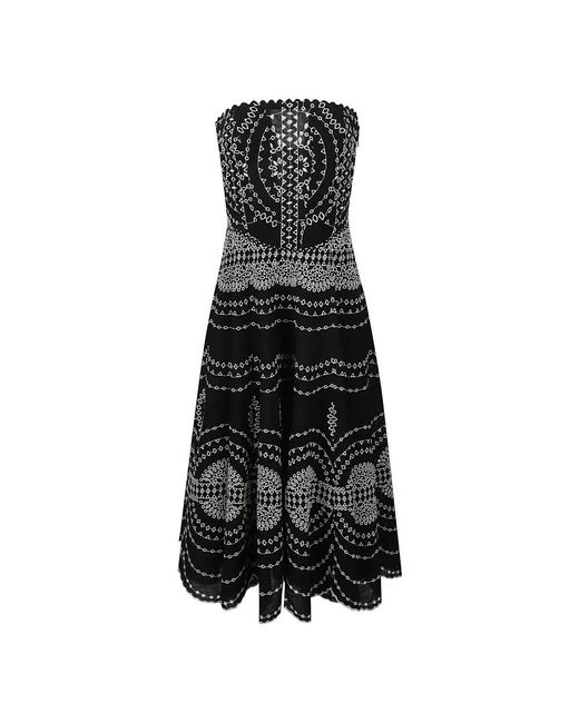 Charo Ruiz Black Schwarzes Leinenmischkleid Portugal