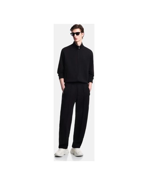 Emporio Armani Black Straight Trousers for men
