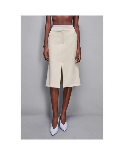 Midi Skirts Patrizia Pepe en coloris Natural