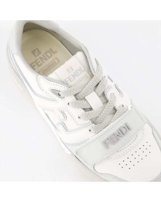 Fendi White Stylische match sneakers